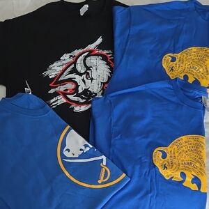 Buffalo Sabres Graphic T-Shirts bundle of 4.  Black and Blue